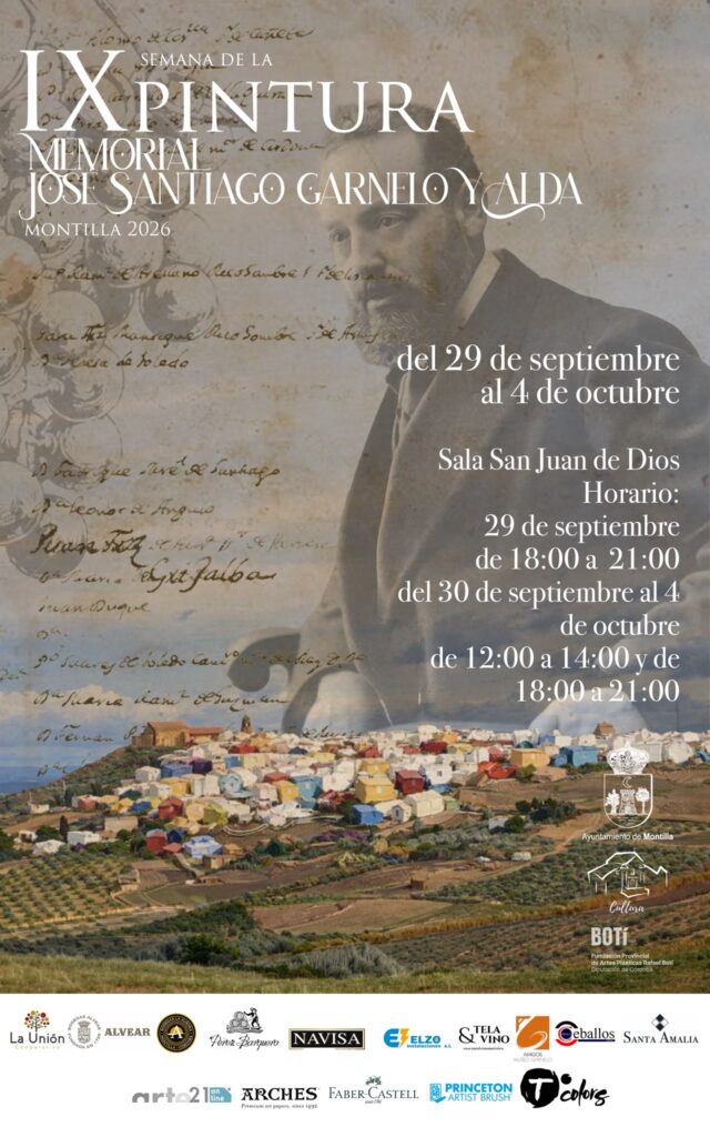 Cartel de la exposición de obras premiadas de la IX Semana de la Pintura de Montilla.